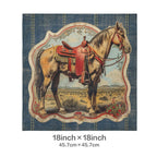 Baha Ranch Vintage Horse Velvety Soft Pillow Case Made in America - Qu!rk Boutique