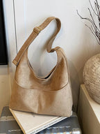 Minimalist Suede Shoulder Bag - Qu!rk Boutique