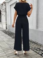 Tie Waist Wide Leg Jumpsuit - Qu!rk Boutique