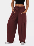 High-Waisted Drawstring Wide-Leg Pants - Qu!rk Boutique
