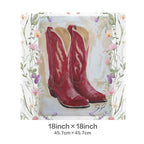 Baha Ranch Red Boots Velvety Soft Throw Pillow Case Made in America - Qu!rk Boutique