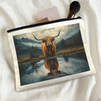 Baha Ranch Reflection Highland Cow Cosmetic Bag Made in America - Qu!rk Boutique