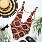 Baha Ranch Yeehaw Rust Aztec One-Piece Swimsuit - Qu!rk Boutique