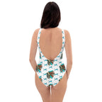 Baha Ranch Yeehaw Turquoise Running Horse Headdress One-Piece Swimsuit - Qu!rk Boutique