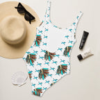 Baha Ranch Yeehaw Turquoise Running Horse Headdress One-Piece Swimsuit - Qu!rk Boutique