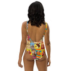 Baha Ranch Yeehaw Vintage Rodeo Poster One-Piece Swimsuit - Qu!rk Boutique