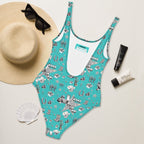 Baha Ranch Yeehaw Rhinestone Cowgirl Turquoise One-Piece Swimsuit - Qu!rk Boutique