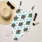Baha Ranch Yeehaw Turquoise Running Horse Headdress One-Piece Swimsuit - Qu!rk Boutique