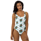 Baha Ranch Yeehaw Turquoise Running Horse Headdress One-Piece Swimsuit - Qu!rk Boutique