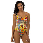 Baha Ranch Yeehaw Vintage Rodeo Poster One-Piece Swimsuit - Qu!rk Boutique