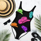 Baha Ranch Yeehaw All Neon Hat One-Piece Swimsuit - Qu!rk Boutique