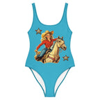 Baha Ranch Yeehaw Vintage Cowgirl One-Piece Swimsuit - Qu!rk Boutique