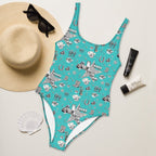 Baha Ranch Yeehaw Rhinestone Cowgirl Turquoise One-Piece Swimsuit - Qu!rk Boutique