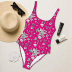 Baha Ranch Yeehaw Rhinestone Cowgirl Magenta One-Piece Swimsuit - Qu!rk Boutique