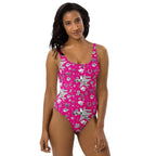 Baha Ranch Yeehaw Rhinestone Cowgirl Magenta One-Piece Swimsuit - Qu!rk Boutique