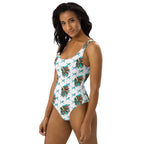 Baha Ranch Yeehaw Turquoise Running Horse Headdress One-Piece Swimsuit - Qu!rk Boutique