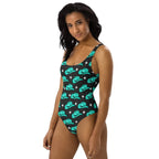 Baha Ranch Yeehaw Turquoise Hat One-Piece Swimsuit - Qu!rk Boutique