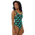 Baha Ranch Yeehaw Turquoise Hat One-Piece Swimsuit - Qu!rk Boutique