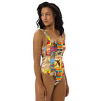 Baha Ranch Yeehaw Vintage Rodeo Poster One-Piece Swimsuit - Qu!rk Boutique