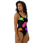 Ready to Ship All Neon Hat One Piece Swimsuit size 2XL - Qu!rk Boutique
