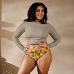 Baha Ranch Yeehaw Vintage Cowboy Collage Mustard Bikini Bottom - Qu!rk Boutique