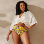 Baha Ranch Yeehaw Vintage Cowboy Collage Mustard Bikini Bottom - Qu!rk Boutique