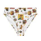 Baha Ranch Yeehaw Vintage Cowgirl Collage White Bikini Bottom - Qu!rk Boutique