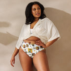 Baha Ranch Yeehaw Vintage Cowgirl Collage White Bikini Bottom - Qu!rk Boutique