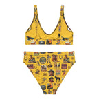 Baha Ranch Yeehaw Vintage Cowboy Collage Mustard Bikini - Qu!rk Boutique