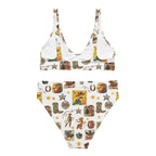 Baha Ranch Yeehaw Vintage Cowgirl Collage White Bikini - Qu!rk Boutique