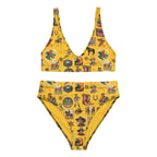 Baha Ranch Yeehaw Vintage Cowboy Collage Mustard Bikini - Qu!rk Boutique