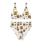Baha Ranch Yeehaw Vintage Cowgirl Collage White Bikini - Qu!rk Boutique