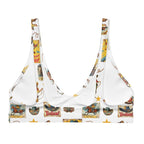 Baha Ranch Yeehaw Vintage Cowgirl Collage White Bikini Top - Qu!rk Boutique