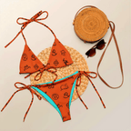 Baha Ranch Yeehaw Brown Cattle Brand String Bikini - Qu!rk Boutique