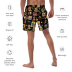 YEEHAW Vintage Cowboy Collage Western Swim Trunks Shorts - Qu!rk Boutique