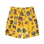 YEEHAW Vintage Cowboy Collage Western Swim Trunks Shorts - Qu!rk Boutique