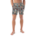 Baha Ranch Yeehaw Gray Aztec Men's Swim Trunks - Qu!rk Boutique