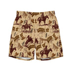 Baha Ranch Yeehaw Vintage Western Men's Swim Trunks - Qu!rk Boutique