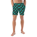Baha Ranch Yeehaw Turquoise Hat Men's Swim Trunks - Qu!rk Boutique
