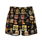 YEEHAW Vintage Cowboy Collage Western Swim Trunks Shorts - Qu!rk Boutique