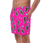 Baha Ranch Yeehaw Leopard Lightning Men's Swim Trunks - Qu!rk Boutique