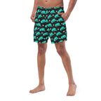 Baha Ranch Yeehaw Turquoise Hat Men's Swim Trunks - Qu!rk Boutique