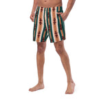 Baha Ranch Yeehaw Cocoa Aztec Men's Swim Trunks - Qu!rk Boutique