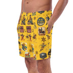 YEEHAW Vintage Cowboy Collage Western Swim Trunks Shorts - Qu!rk Boutique