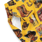 YEEHAW Vintage Cowboy Collage Western Swim Trunks Shorts - Qu!rk Boutique
