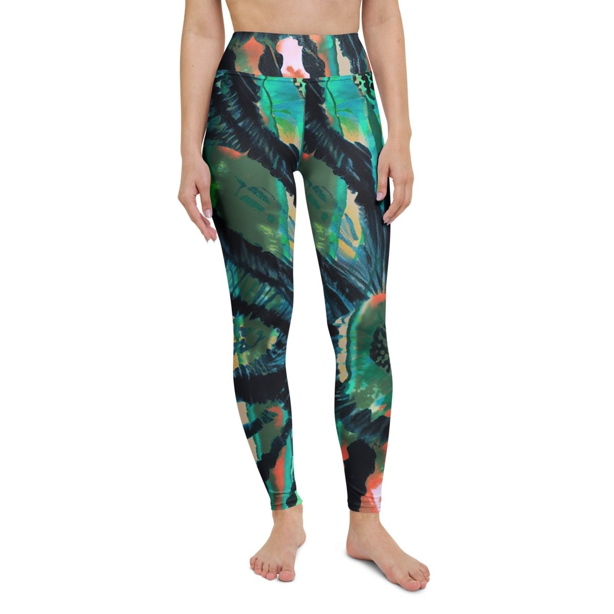 Shibor Floral Print High Waist Leggings - Qu!rk Boutique