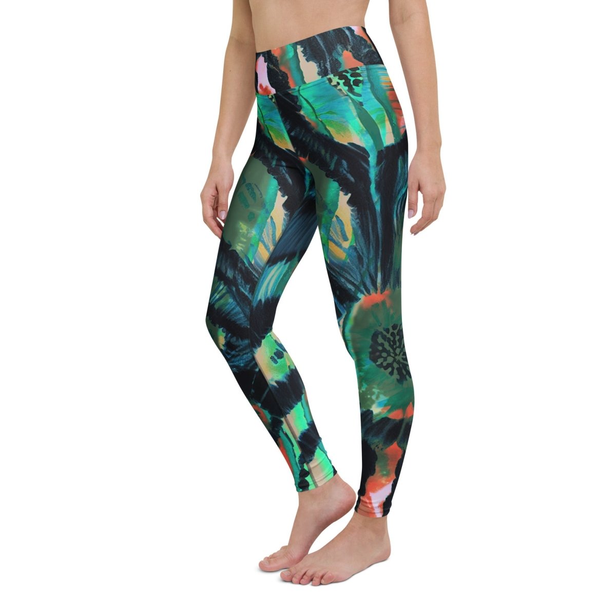 Shibor Floral Print High Waist Leggings - Qu!rk Boutique
