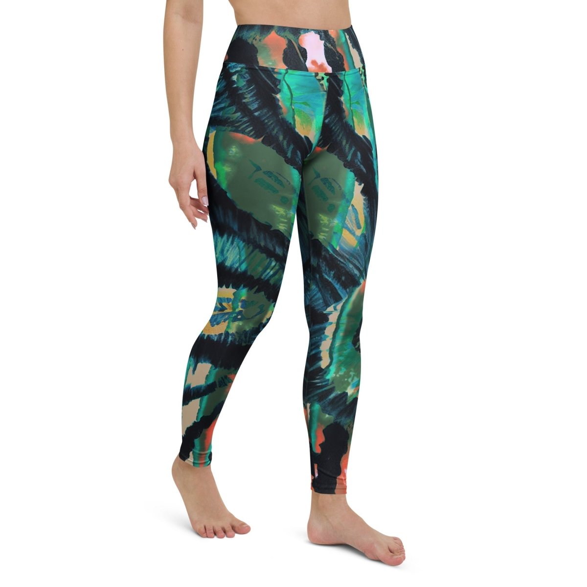 Shibor Floral Print High Waist Leggings - Qu!rk Boutique