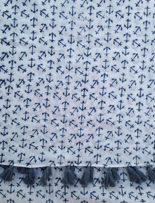 Anchor Blue Scarf - Qu!rk Boutique