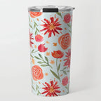 Red Flower Burst Travel Mug - Qu!rk Boutique